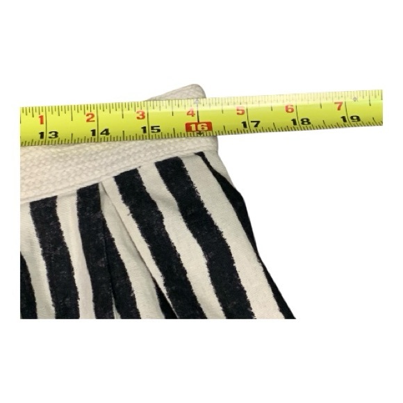Loft Beige Black Striped Midi Skirt Linen Cotton Blend Scandi Minimalist Size 10 - Picture 7 of 9